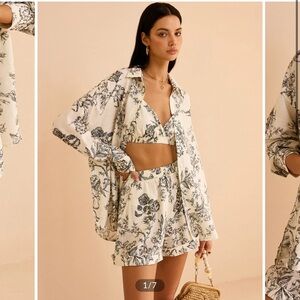 Commense Floral Print Three Piece Set
